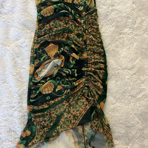 Fashion Nova Multi Color Mesh Halter Midi Dress Size S - Picture 2 of 8